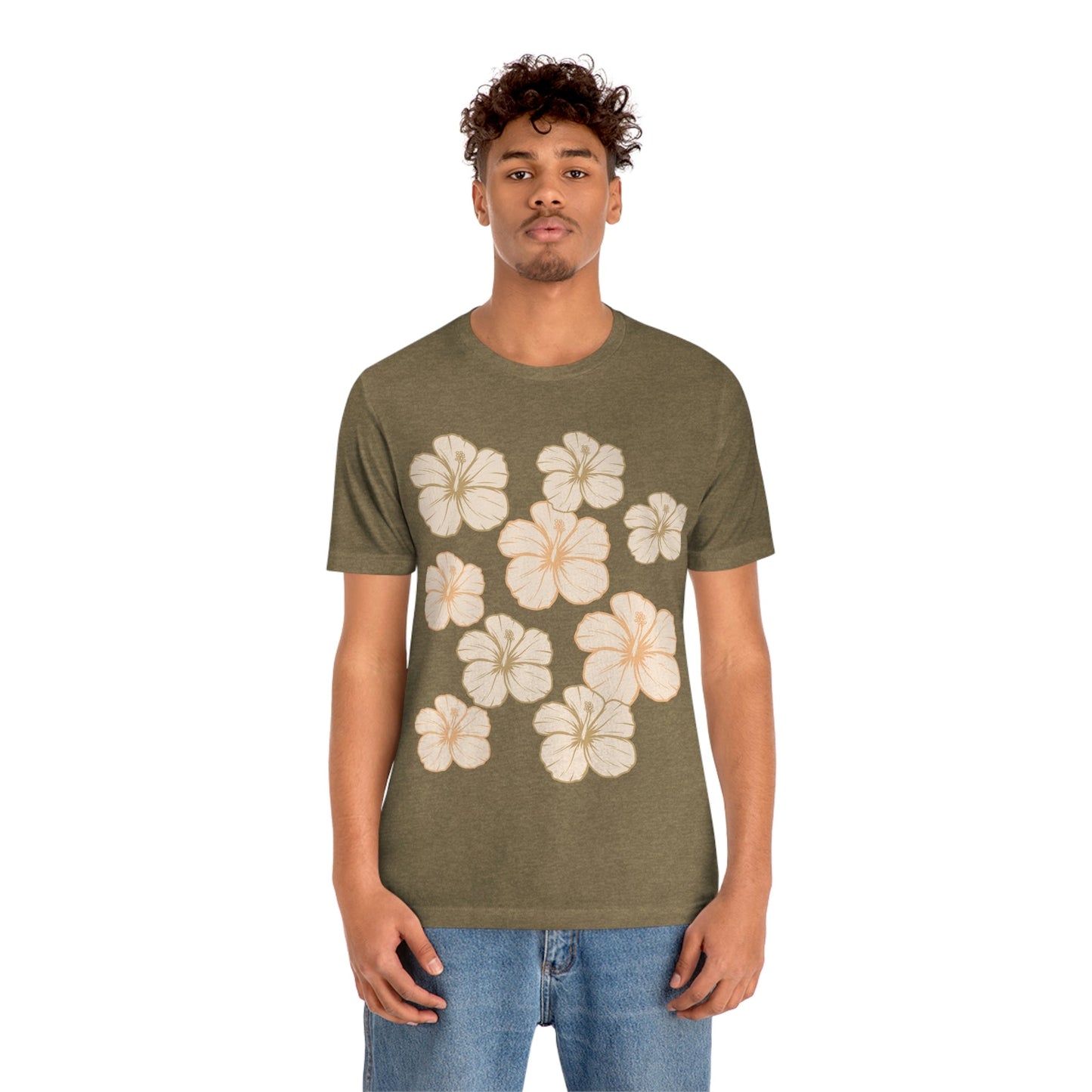 HIbiscus All Over Unisex Jersey Tee - Global Village Kailua Boutique