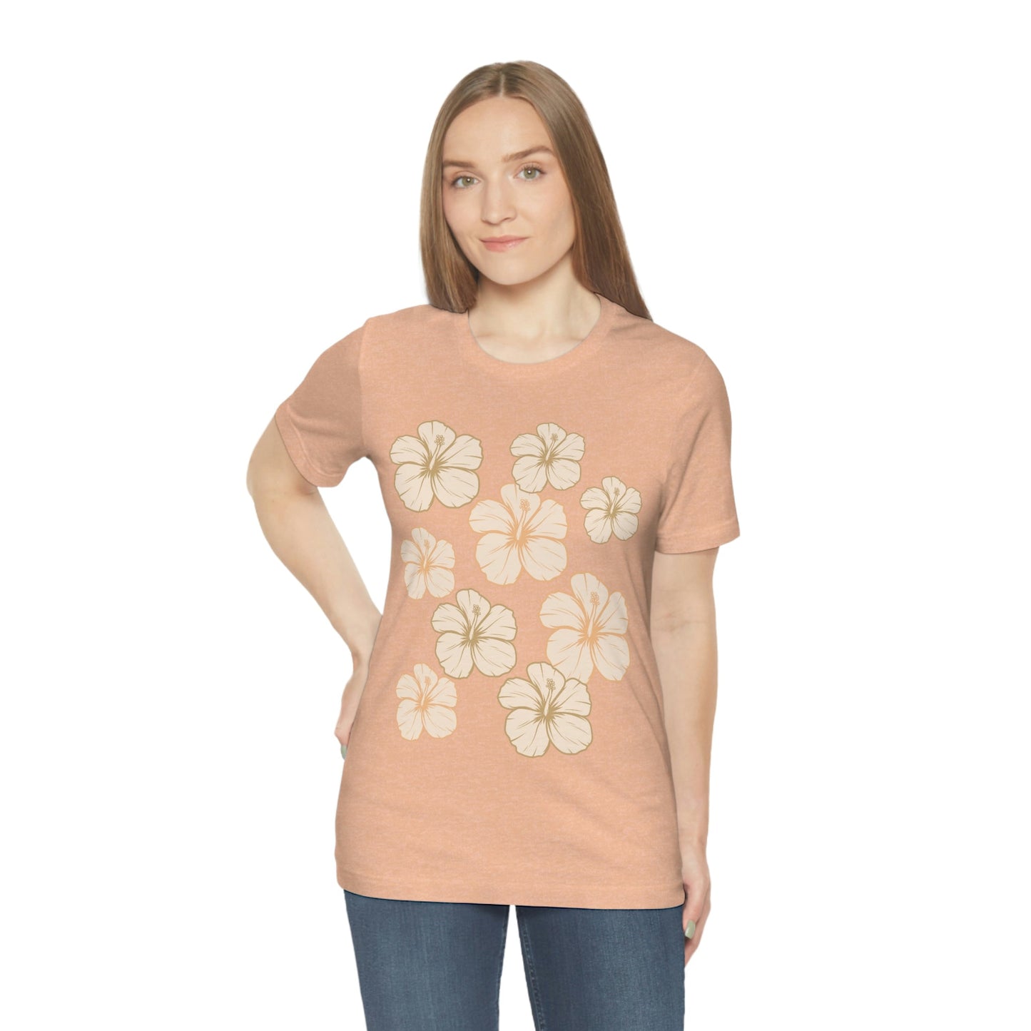 HIbiscus All Over Unisex Jersey Tee - Global Village Kailua Boutique