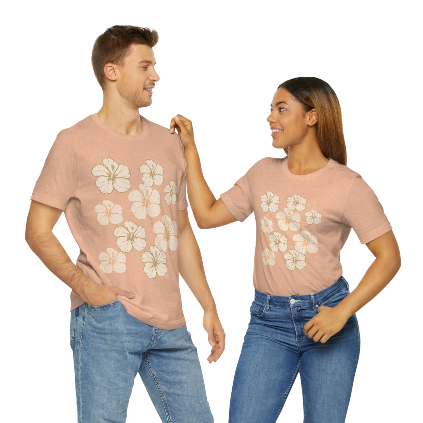 HIbiscus All Over Unisex Jersey Tee - Global Village Kailua Boutique