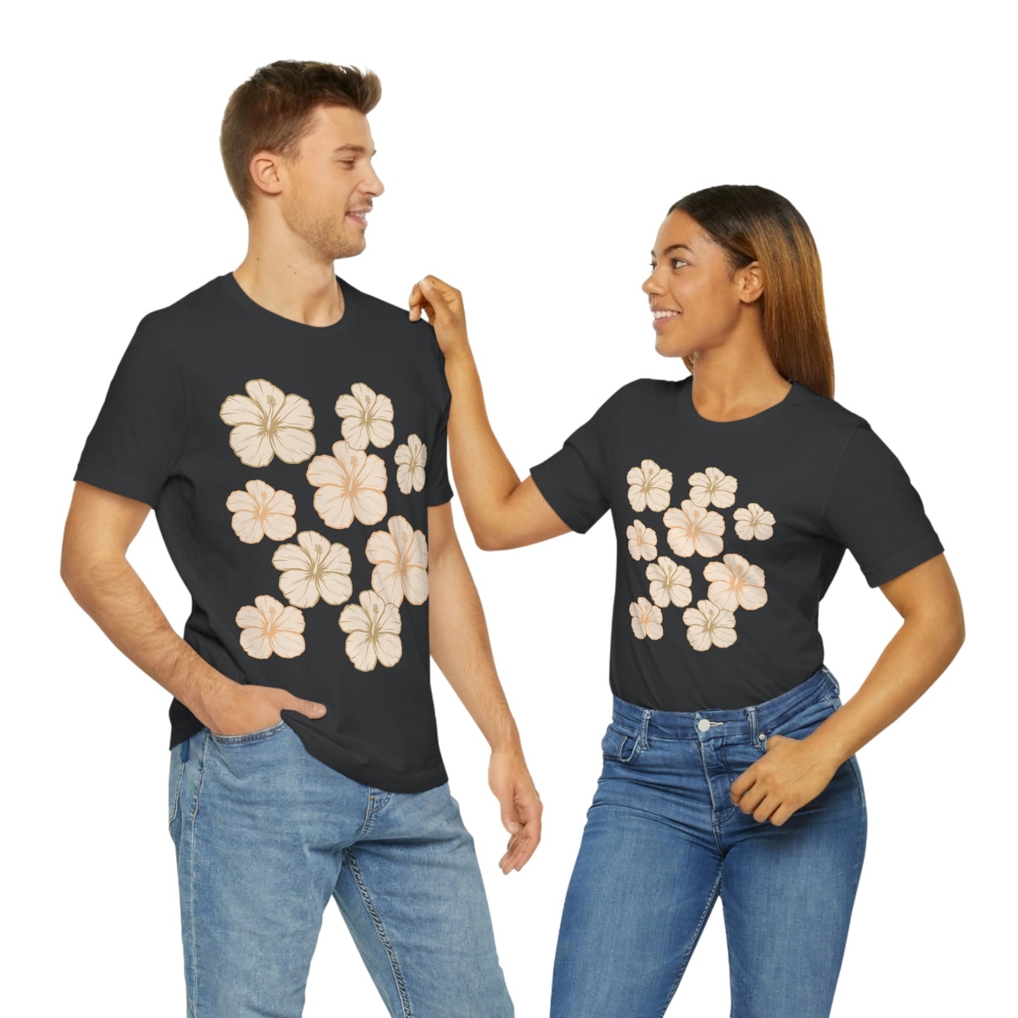 HIbiscus All Over Unisex Jersey Tee - Global Village Kailua Boutique