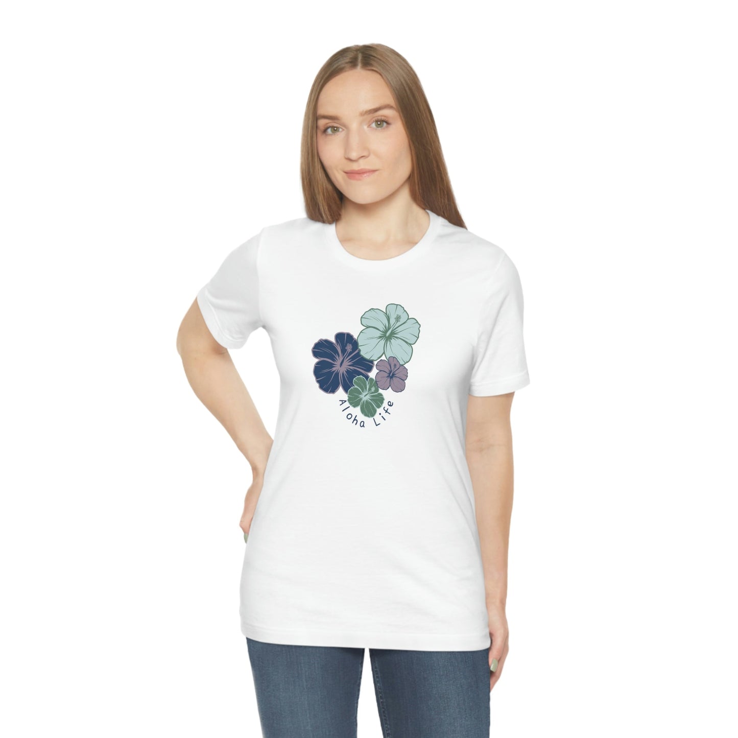 Hibiscus Cluster Unisex Jersey Tee - Global Village Kailua Boutique