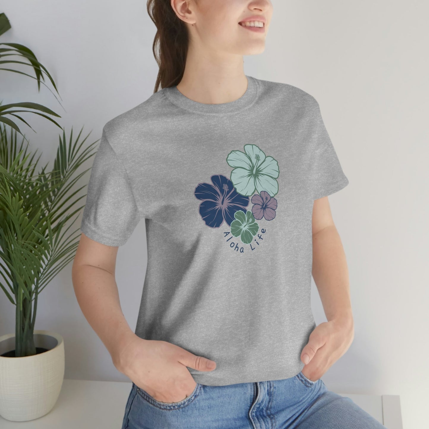 Hibiscus Cluster Unisex Jersey Tee - Global Village Kailua Boutique