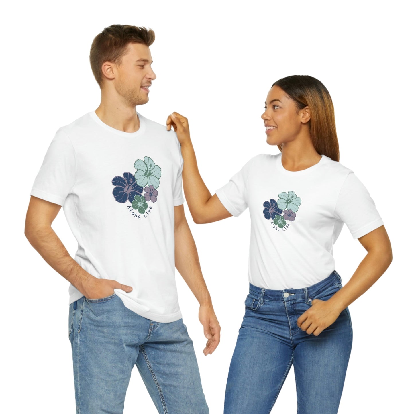 Hibiscus Cluster Unisex Jersey Tee - Global Village Kailua Boutique