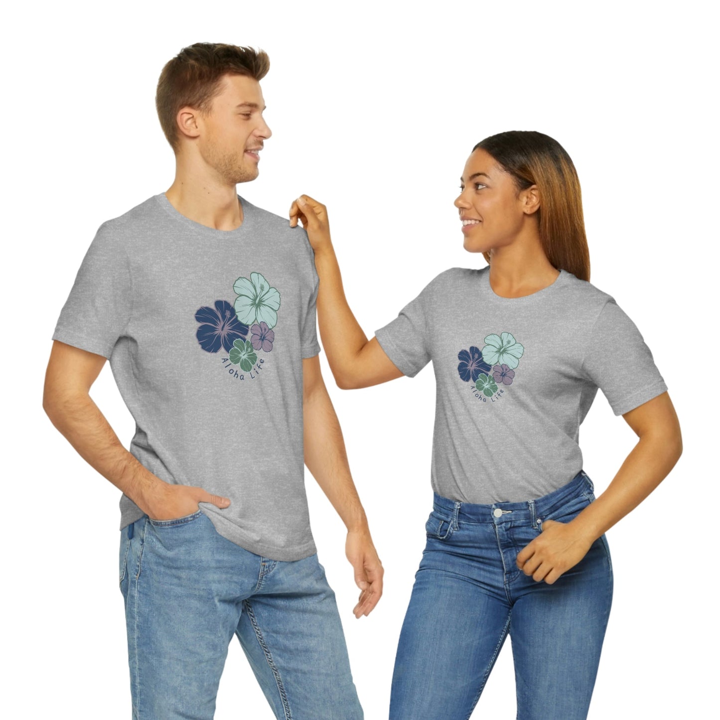 Hibiscus Cluster Unisex Jersey Tee - Global Village Kailua Boutique