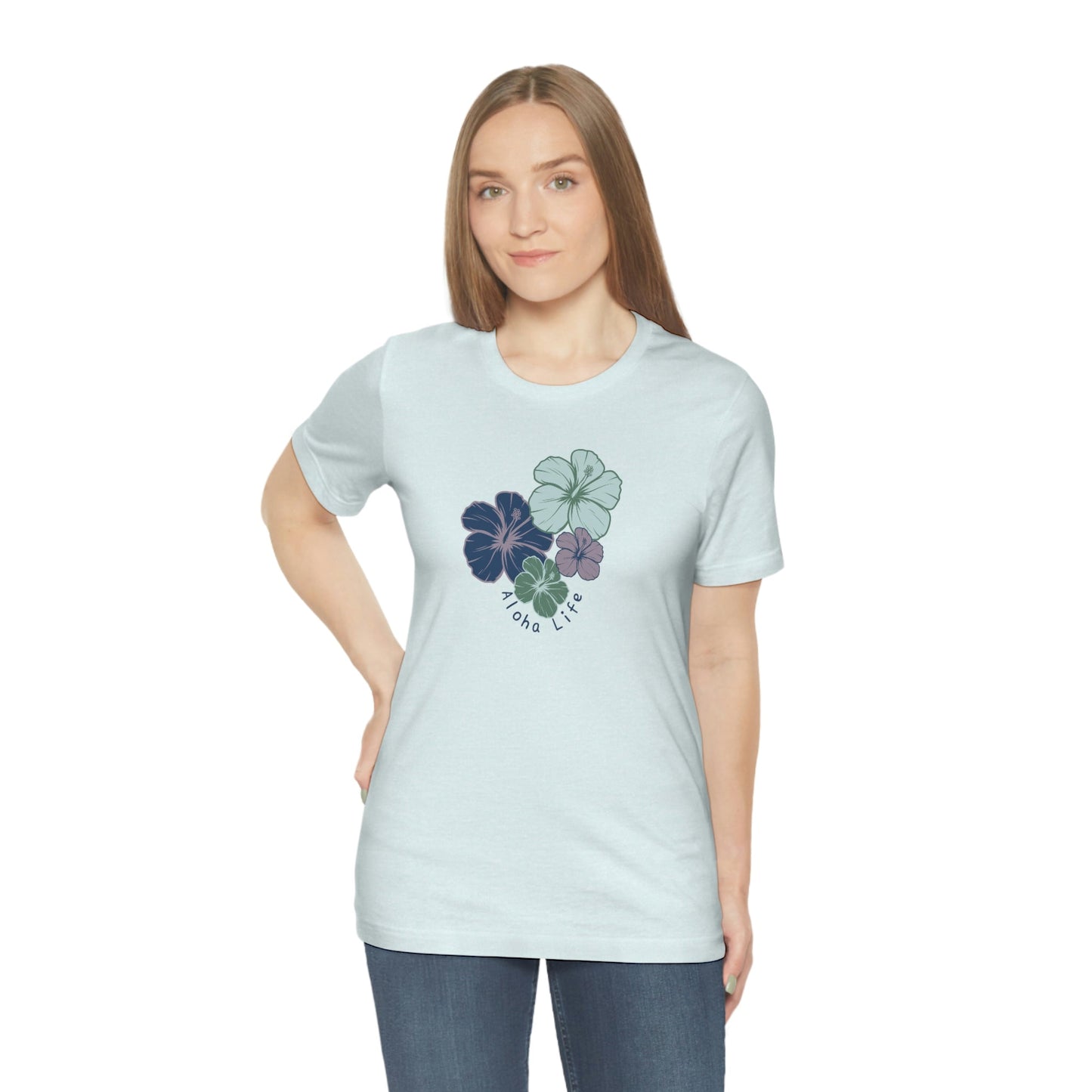 Hibiscus Cluster Unisex Jersey Tee - Global Village Kailua Boutique