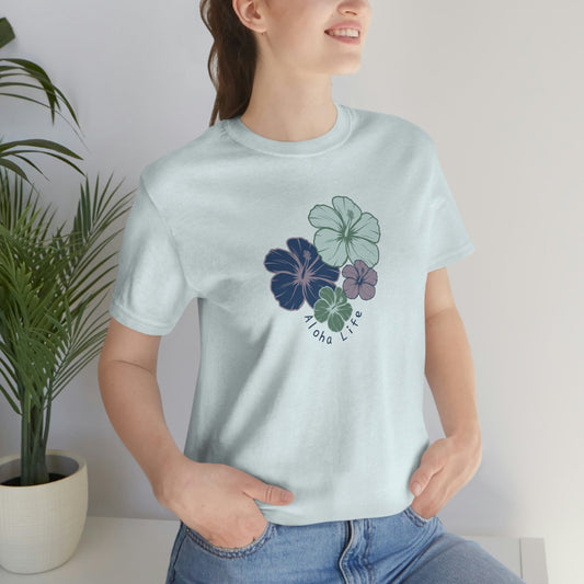 Hibiscus Cluster Unisex Jersey Tee - Global Village Kailua Boutique