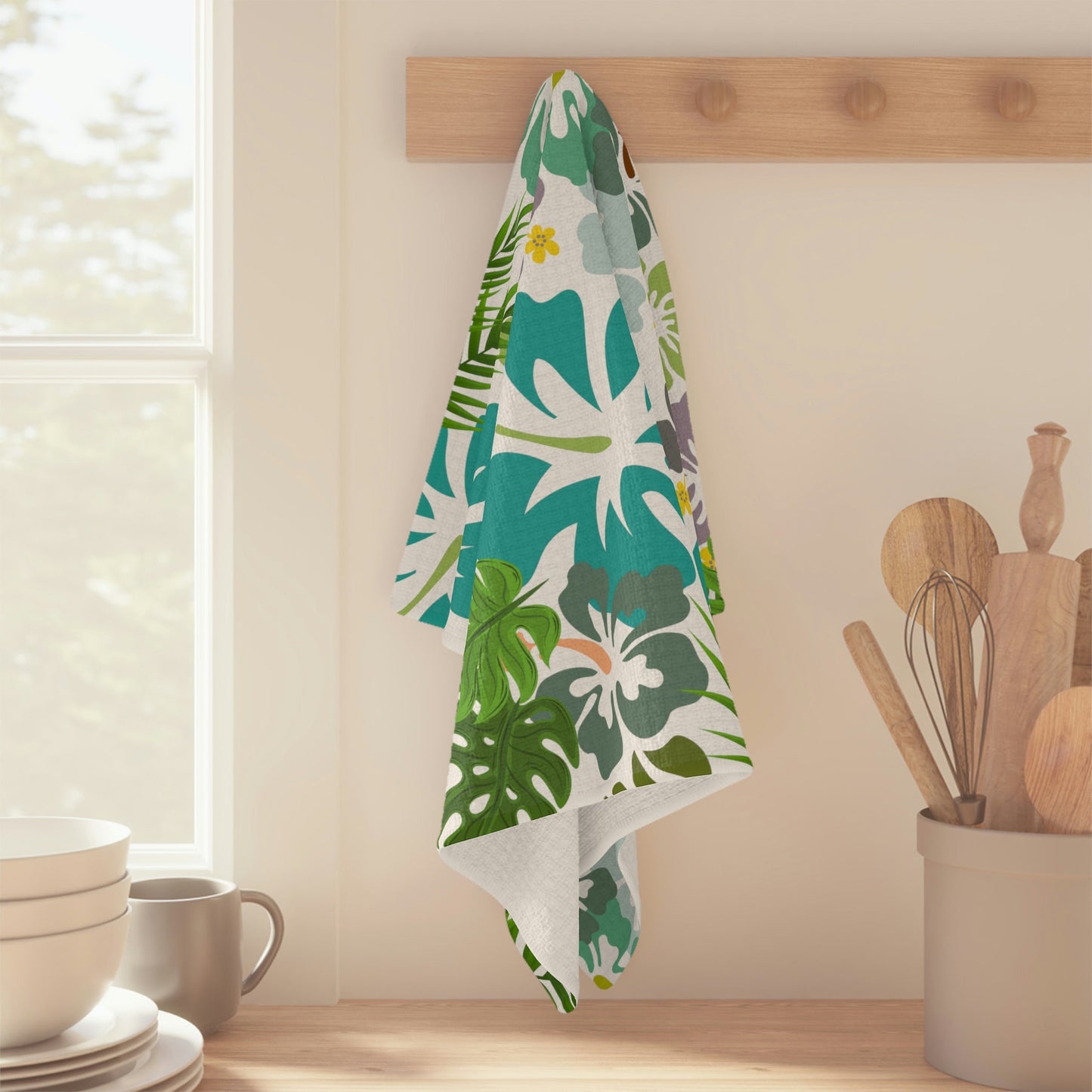 Hibiscus Spring Tea Towel - Global Village Kailua Boutique