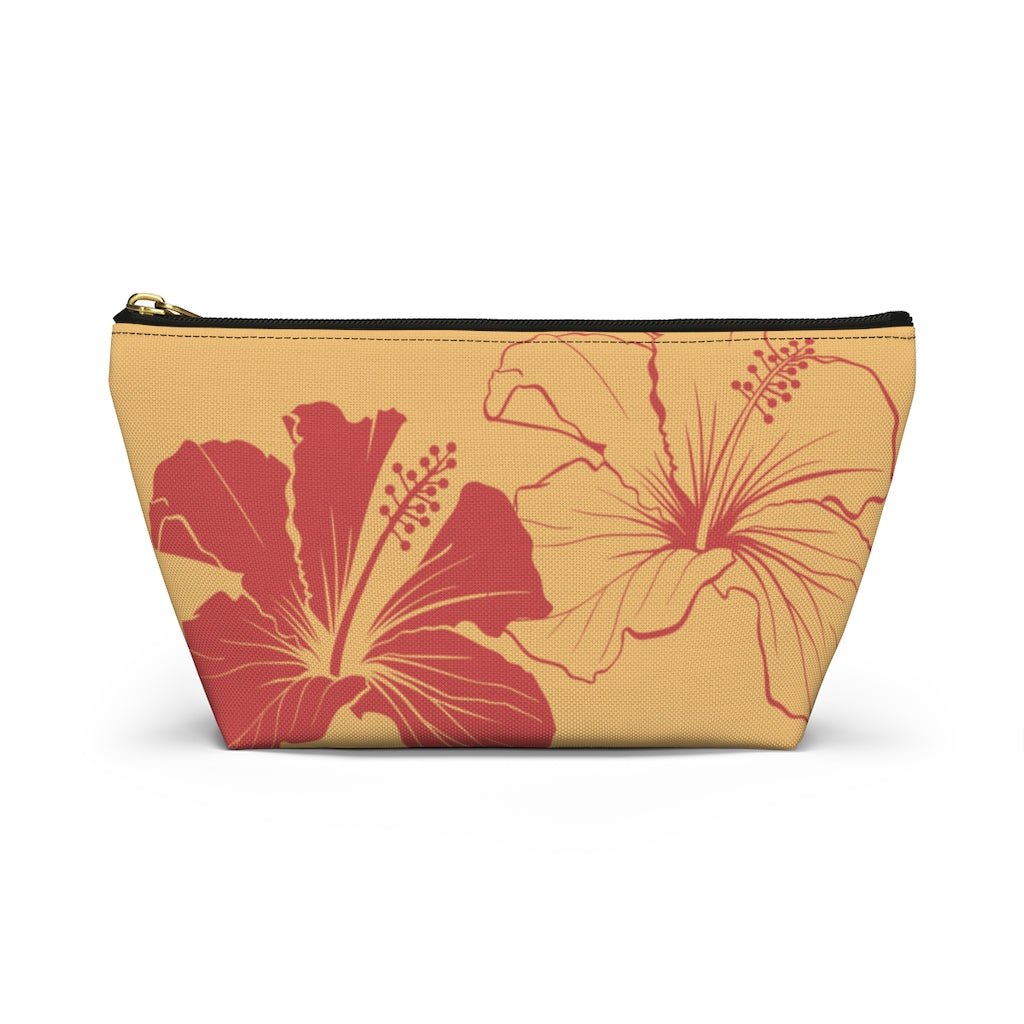Hibiscus Zip Pouch with T-Bottom Global Village Kailua Boutique