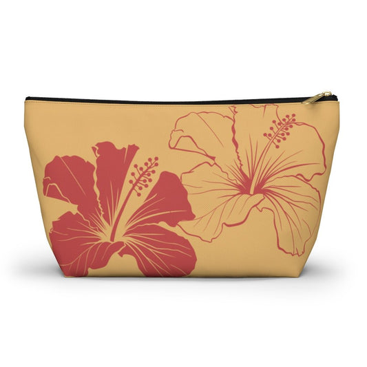 Hibiscus Zip Pouch with T-Bottom Global Village Kailua Boutique