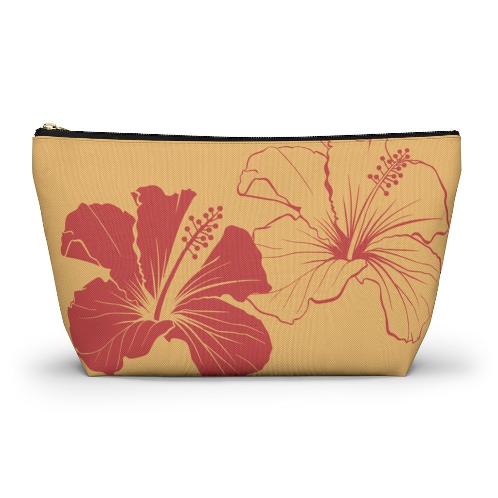 Hibiscus Zip Pouch with T-Bottom Global Village Kailua Boutique