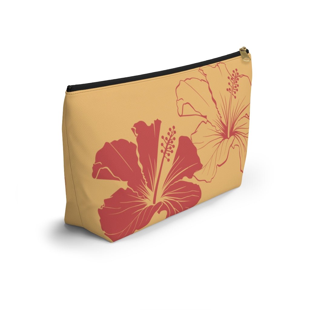 Hibiscus Zip Pouch with T-Bottom Global Village Kailua Boutique