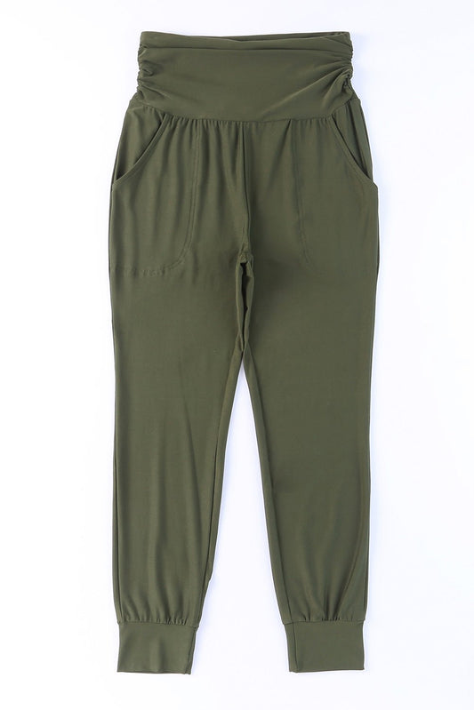 High-Rise Wide Waistband Joggers Global Village Kailua Boutique