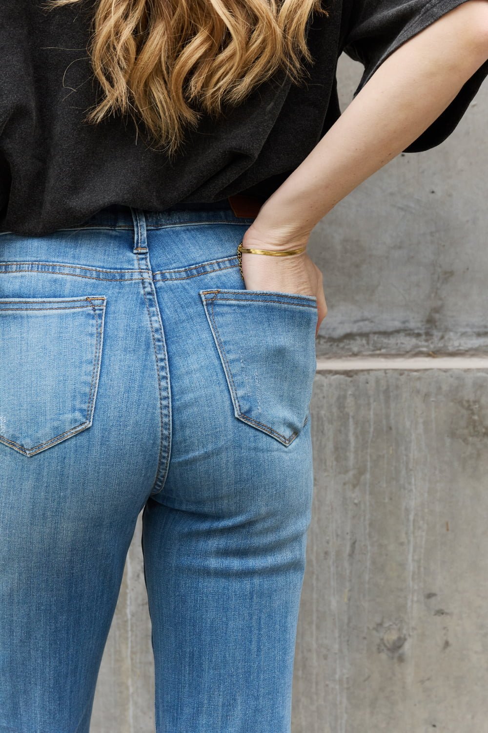 High Waist Pull On Slim Bootcut Jeans - Global Village Kailua Boutique