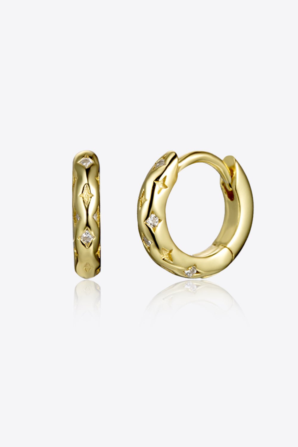 Huggie Earrings with Crystal Inlay - Global Village Kailua Boutique