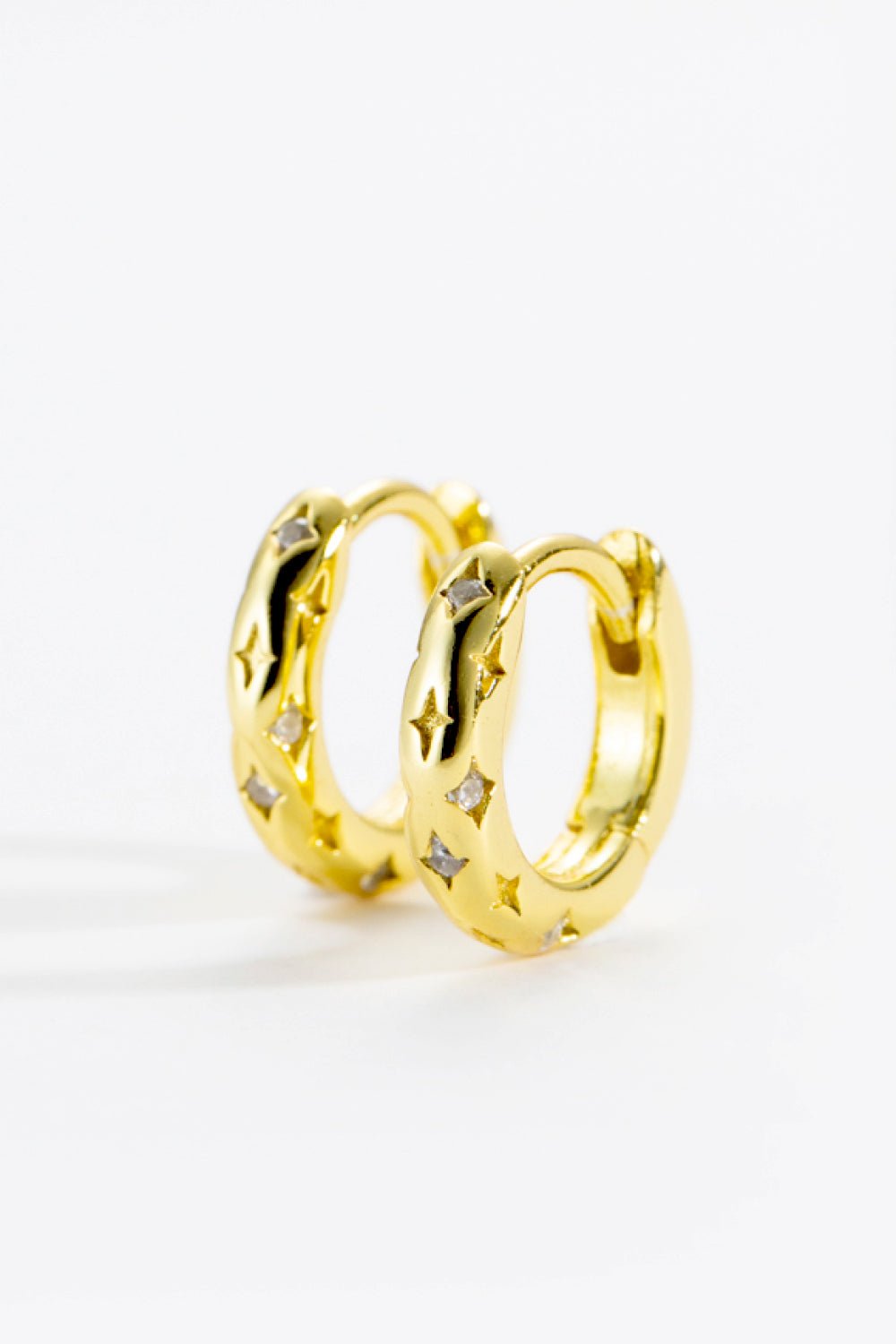 Huggie Earrings with Crystal Inlay - Global Village Kailua Boutique