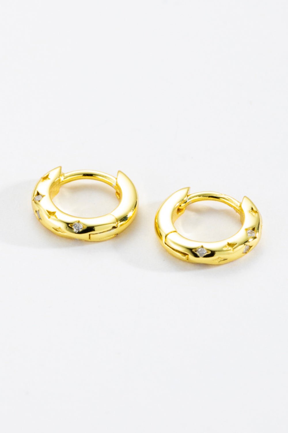 Huggie Earrings with Crystal Inlay - Global Village Kailua Boutique