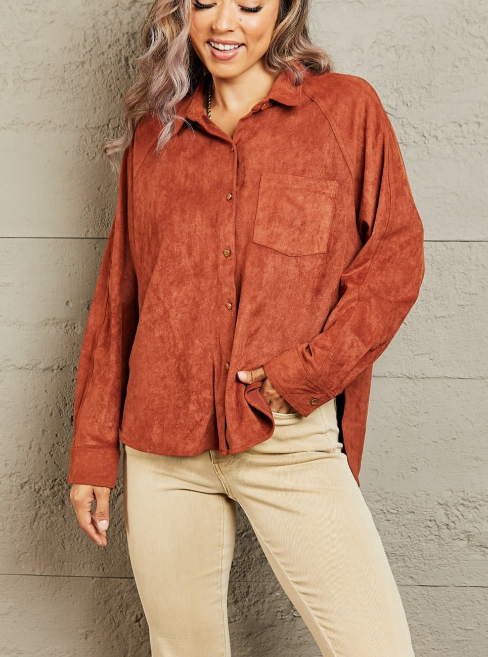 HYFVE Impressive Vibe Suede Button Down Shirt - Global Village Kailua Boutique