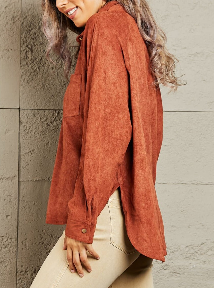 HYFVE Impressive Vibe Suede Button Down Shirt - Global Village Kailua Boutique