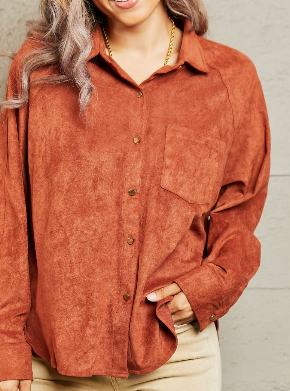 HYFVE Impressive Vibe Suede Button Down Shirt - Global Village Kailua Boutique