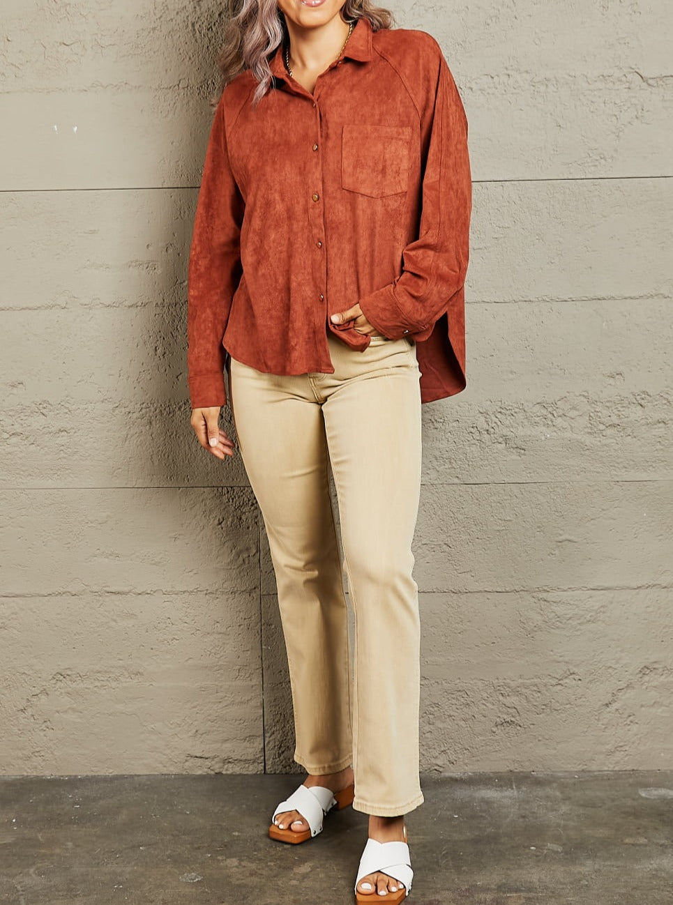 HYFVE Impressive Vibe Suede Button Down Shirt - Global Village Kailua Boutique
