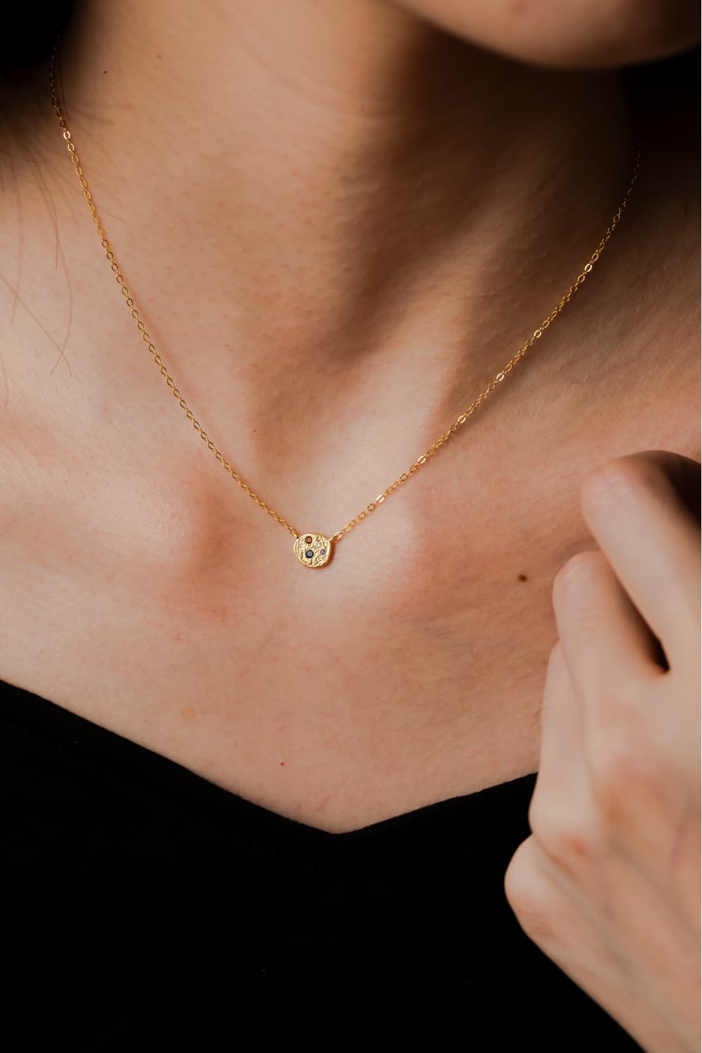 Inlaid Zircon Pendant 925 Sterling Silver Necklace - Global Village Kailua Boutique