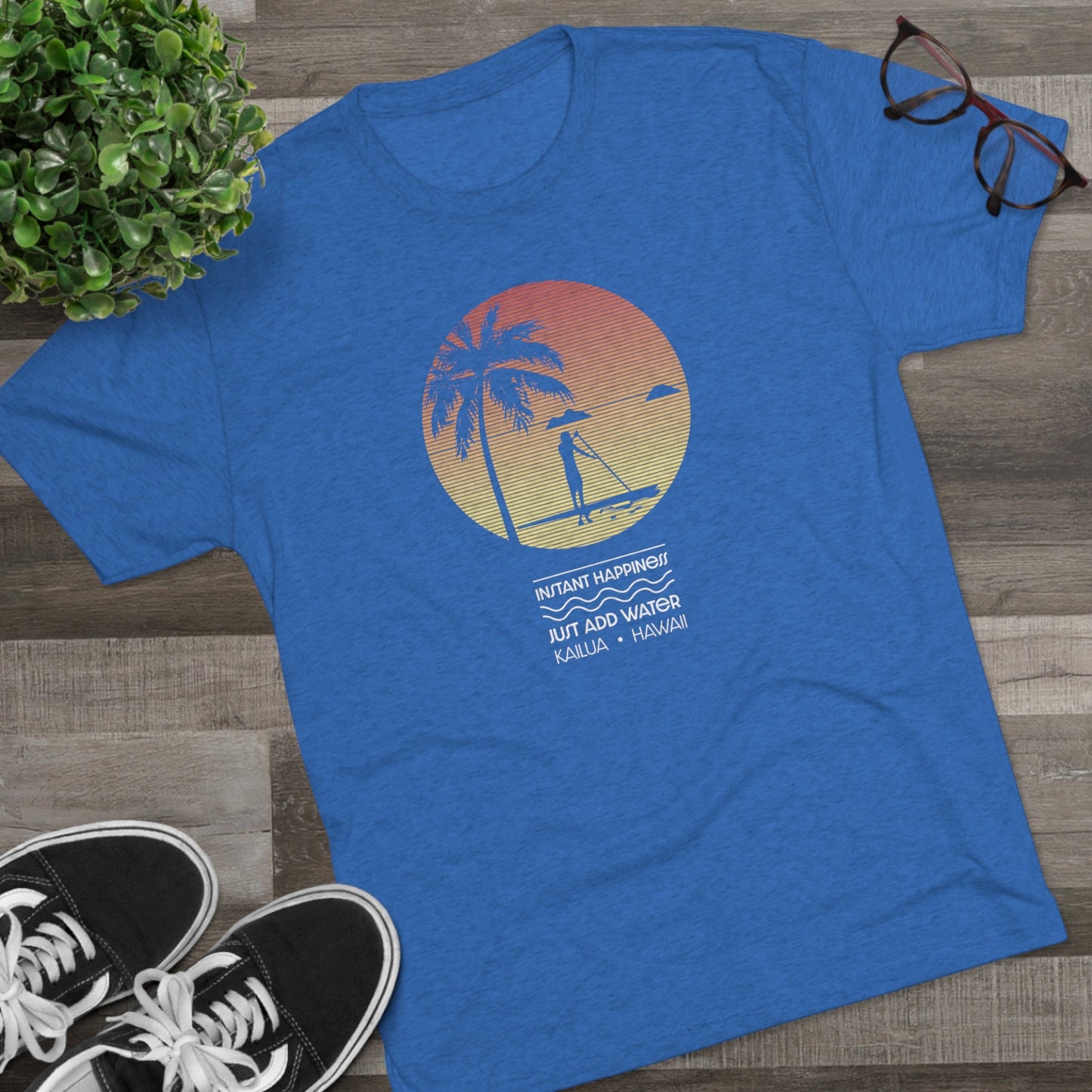 Instant Happiness Unisex Tri-Blend Crew Tee - Global Village Kailua Boutique
