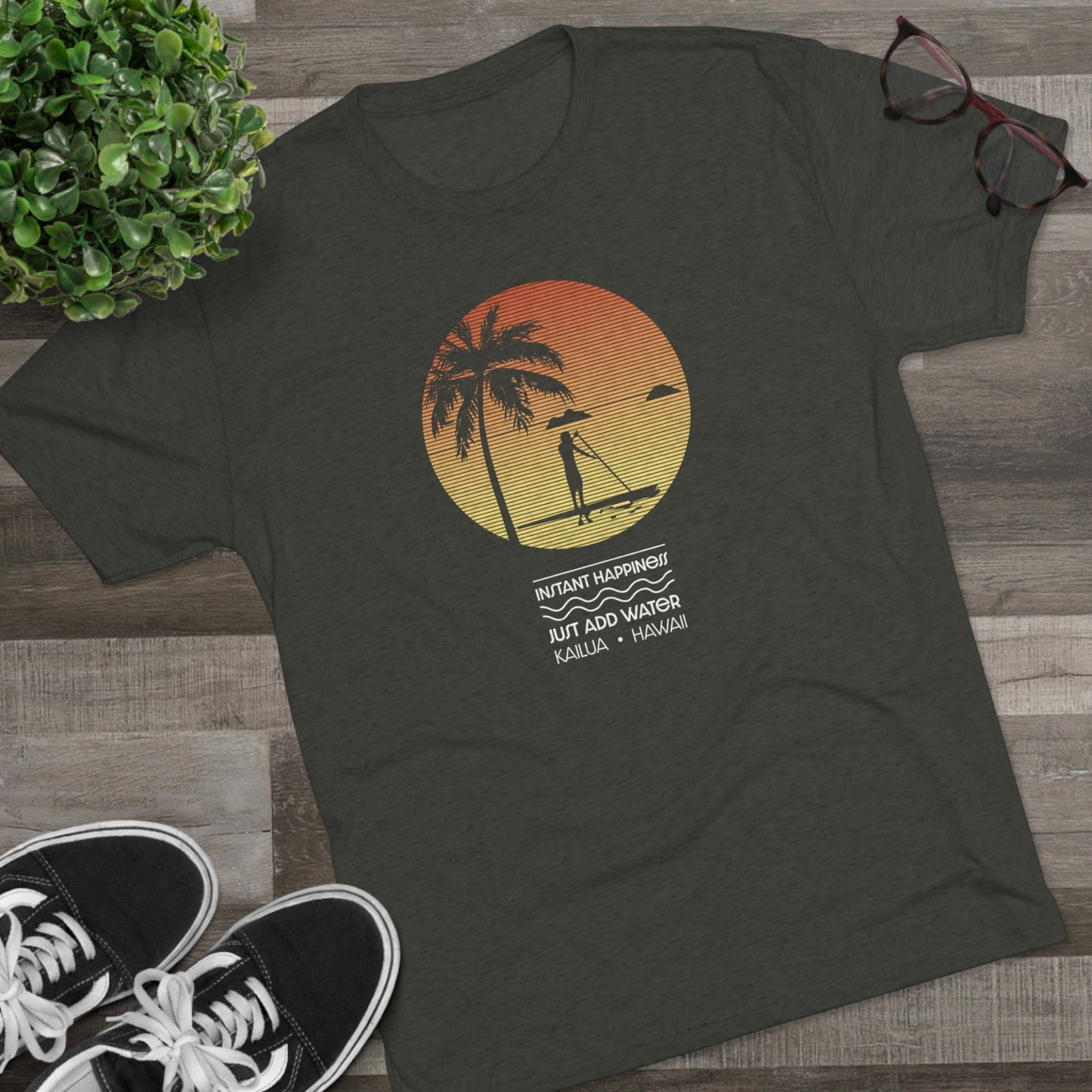 Instant Happiness Unisex Tri-Blend Crew Tee - Global Village Kailua Boutique