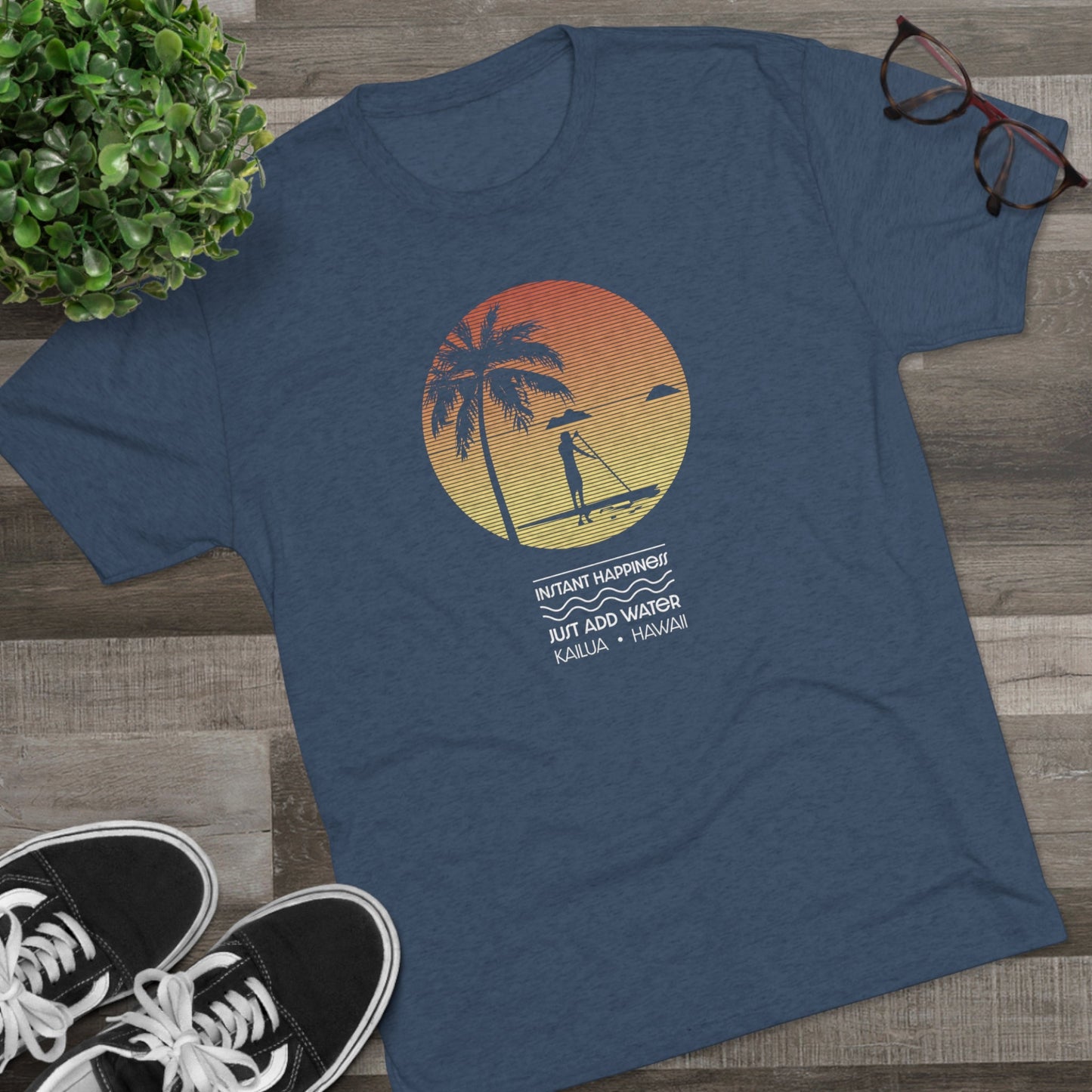 Instant Happiness Unisex Tri-Blend Crew Tee - Global Village Kailua Boutique