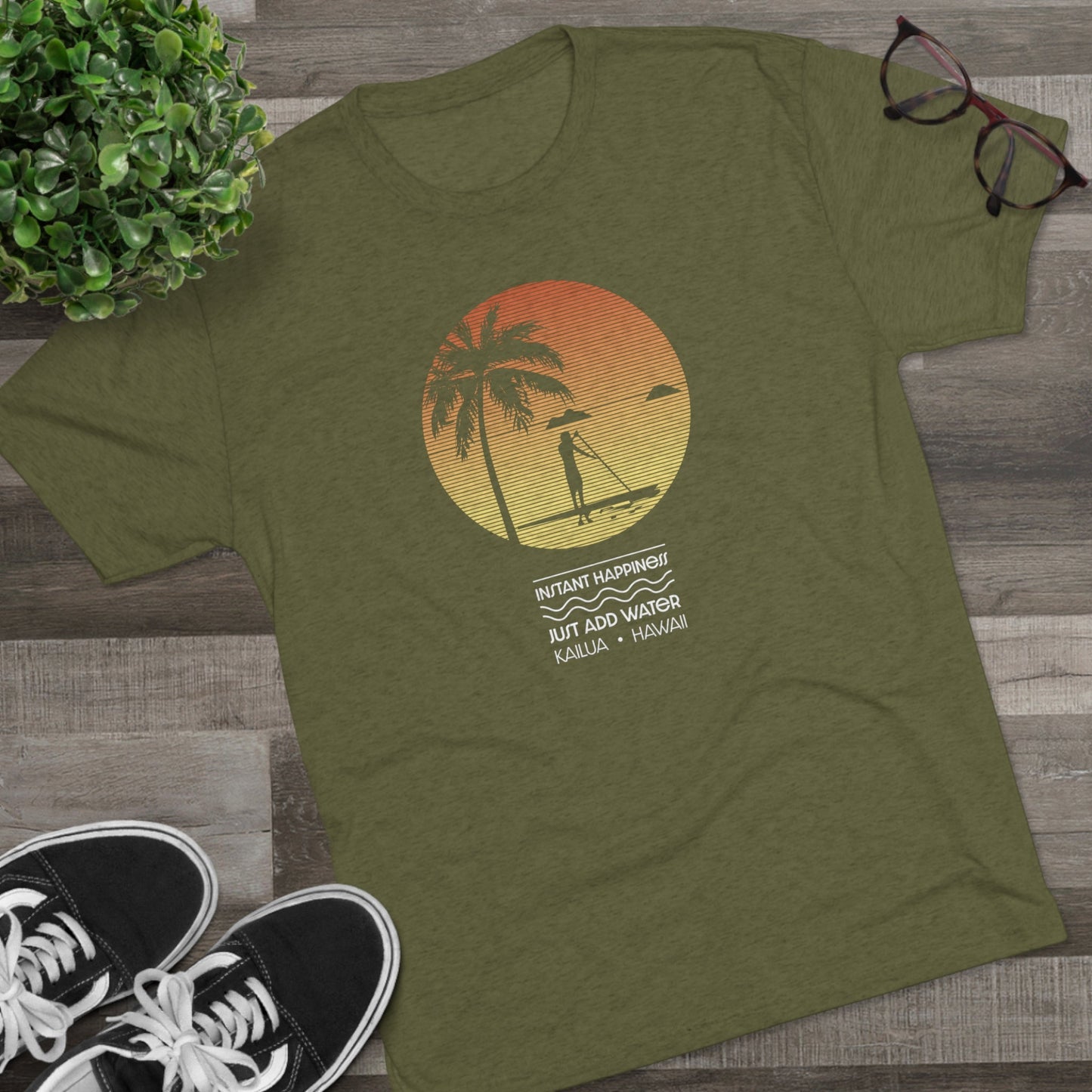 Instant Happiness Unisex Tri-Blend Crew Tee - Global Village Kailua Boutique