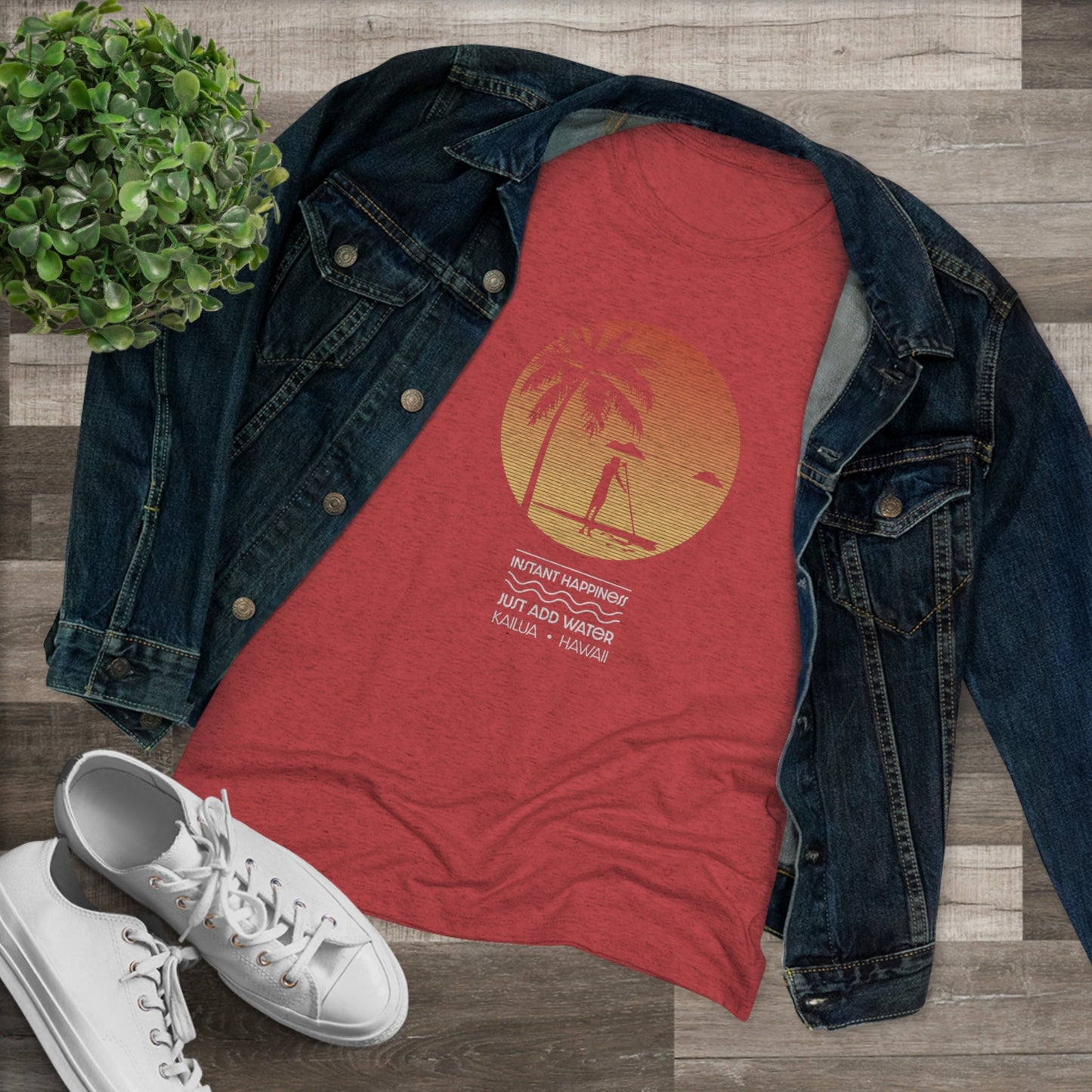 Instant Happiness Women's Triblend Tee - Global Village Kailua Boutique