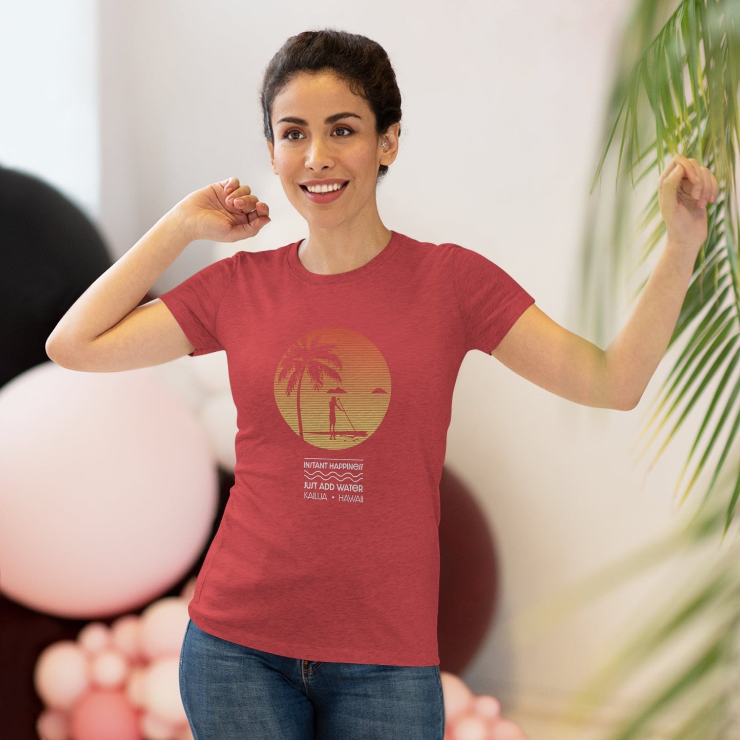Instant Happiness Women's Triblend Tee - Global Village Kailua Boutique