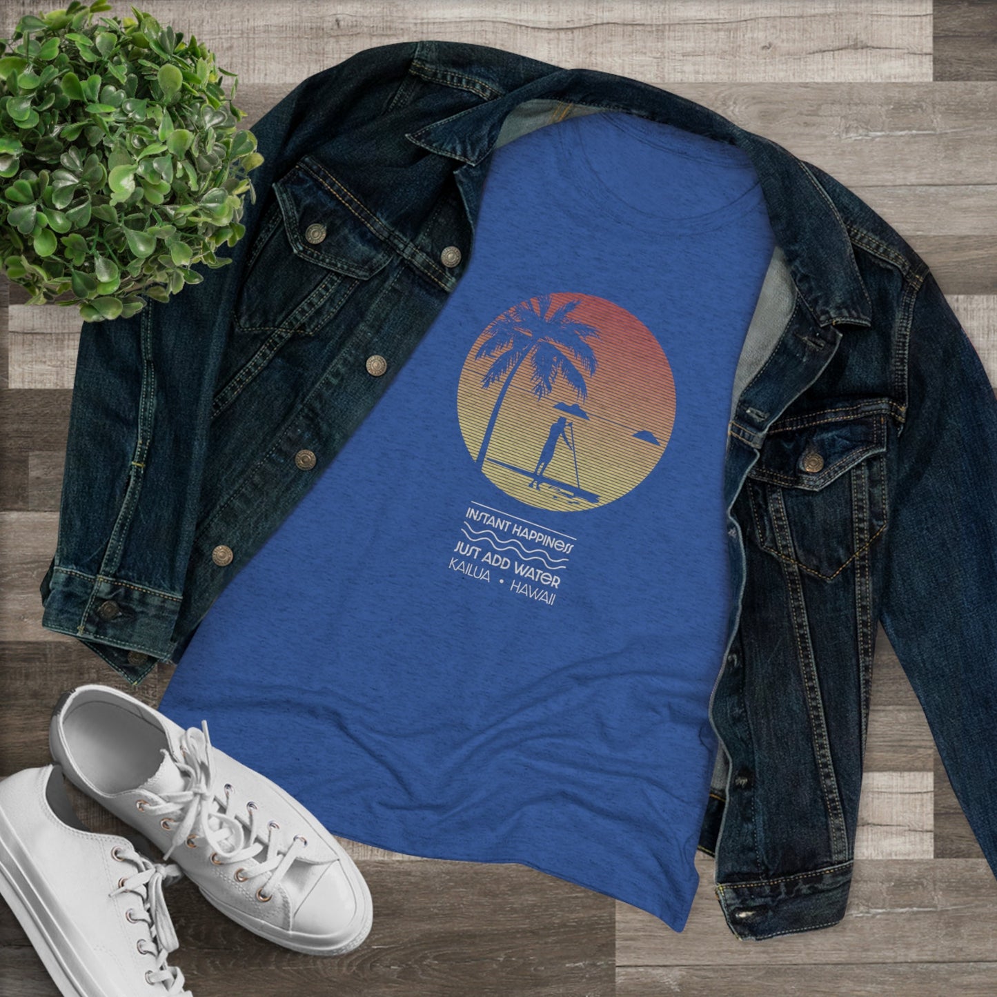 Instant Happiness Women's Triblend Tee - Global Village Kailua Boutique