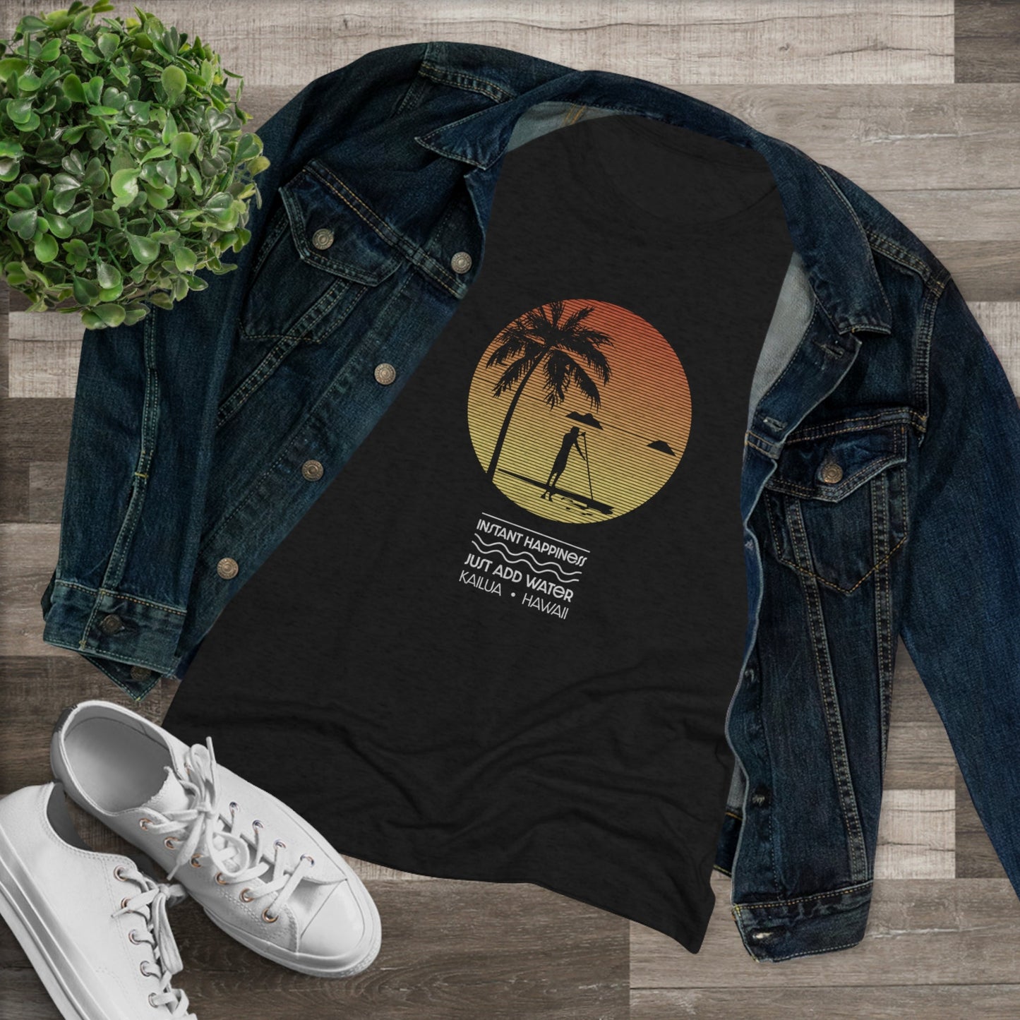 Instant Happiness Women's Triblend Tee - Global Village Kailua Boutique