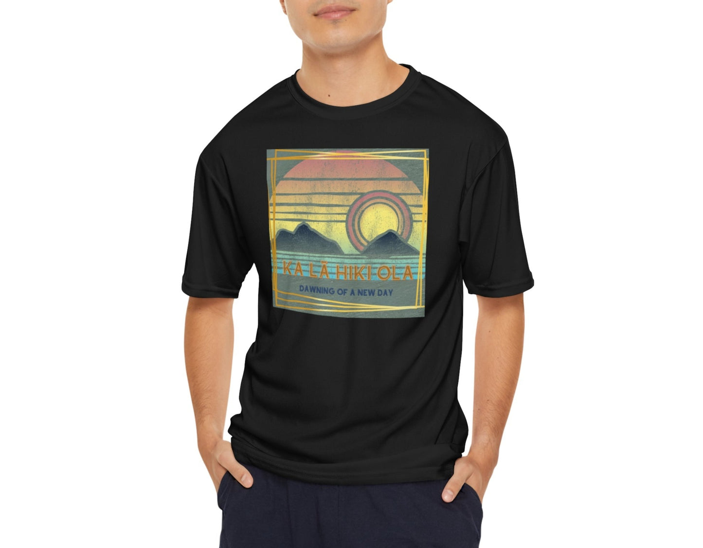 Ka Lā Hiki Ola Men's Performance T-Shirt - Global Village Kailua Boutique