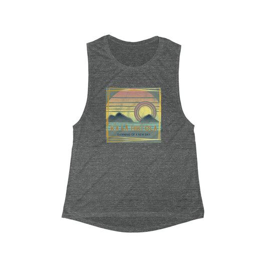 Ka Lā Hiki Ola Women's Flowy Scoop Muscle Tank - Global Village Kailua Boutique