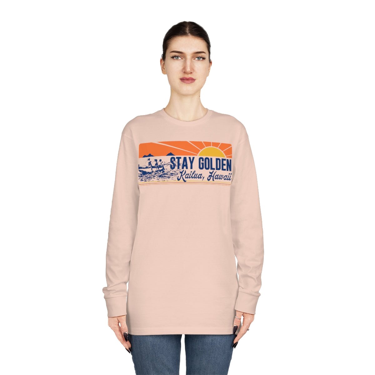 Kailua Tee Unisex Stay Golden Mokulua Long Sleeve Jersey Global Village Kailua Boutique