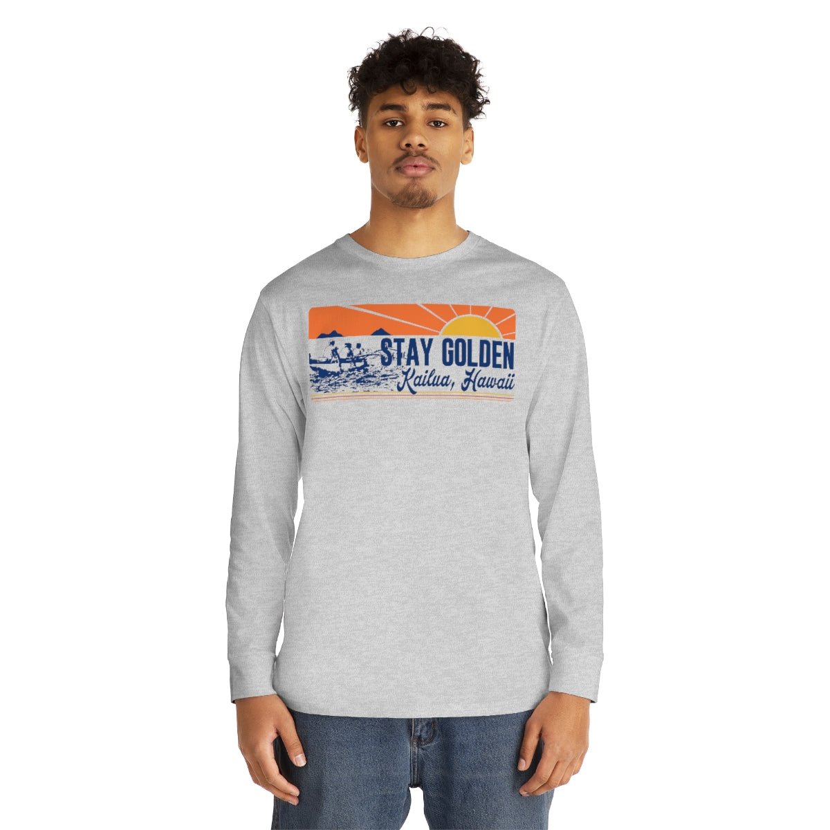Kailua Tee Unisex Stay Golden Mokulua Long Sleeve Jersey Global Village Kailua Boutique