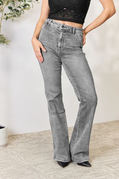 Kancan High Waist Slim Flare Jeans Global Village Kailua Boutique