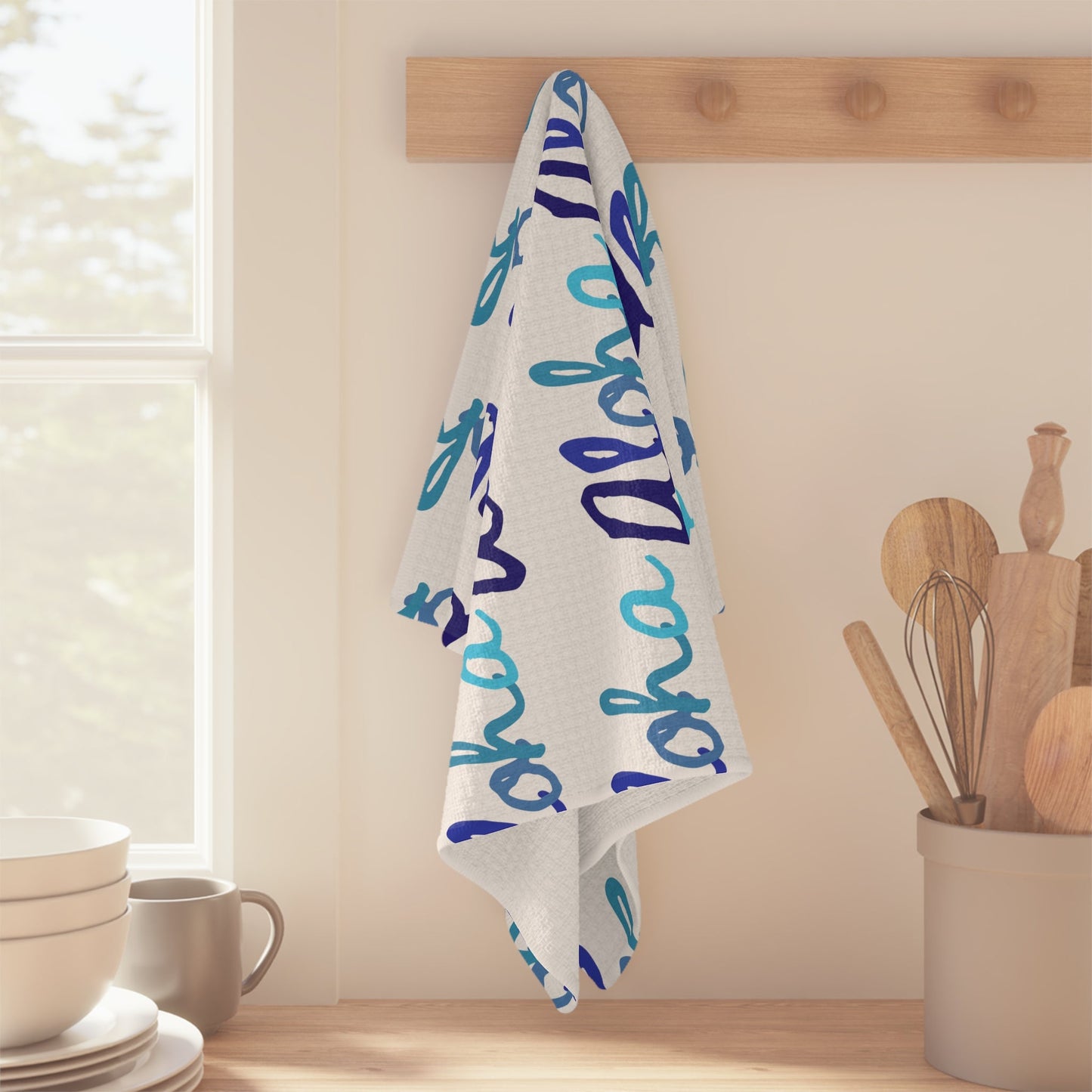 Kitchen Towel Aloha Blue Scale - Global Village Kailua Boutique