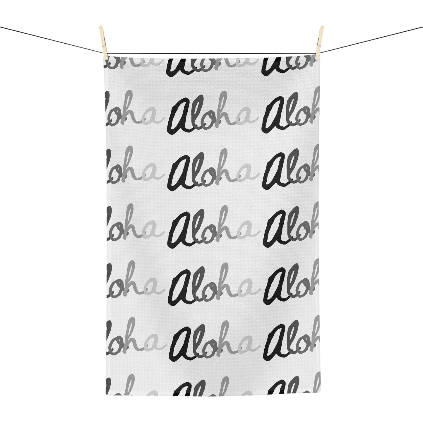 Kitchen Towel Aloha Grey Scale - Global Village Kailua Boutique