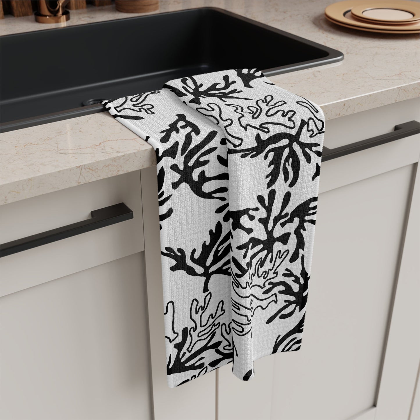 Kitchen Towel Coral Midnight - Global Village Kailua Boutique