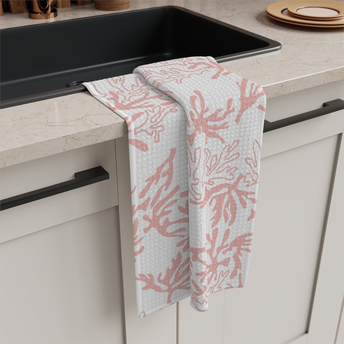 Kitchen Towel Coral Pale Pink Global Village Kailua Boutique