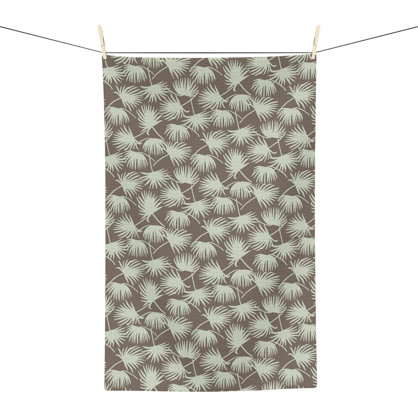 Kitchen Towel Fan Palm Mocha Mint - Global Village Kailua Boutique