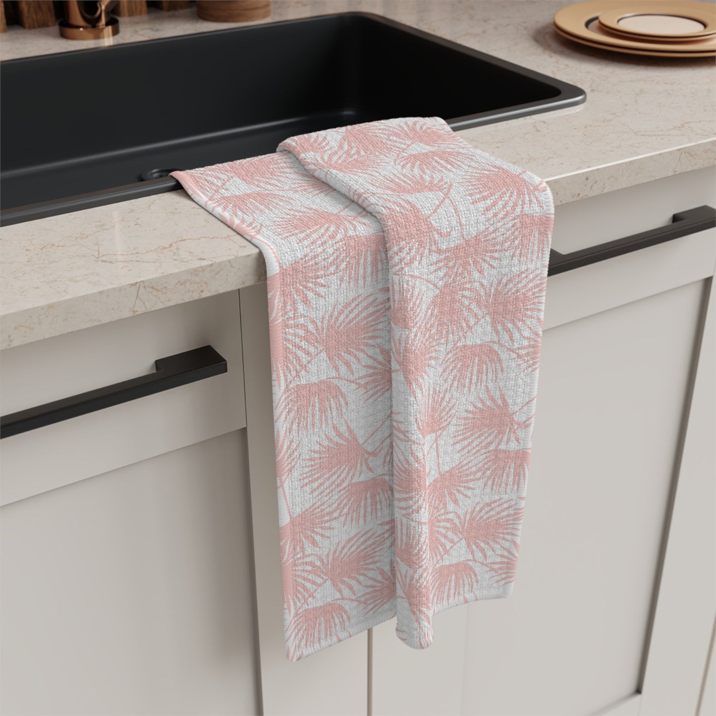 Kitchen Towel Fan Palm Pink - Global Village Kailua Boutique