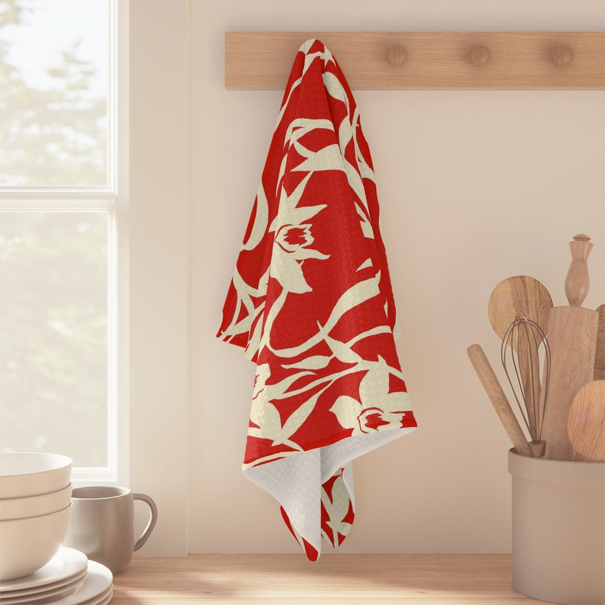 Kitchen Towel Orchid Red Global Village Kailua Boutique
