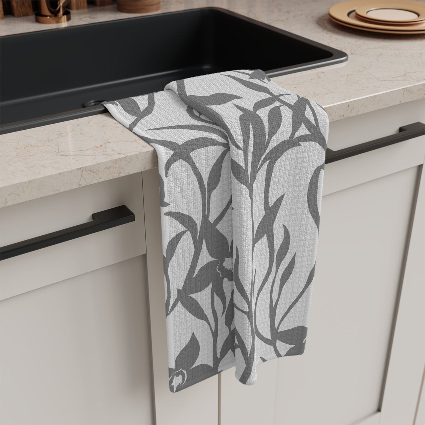 Kitchen Towel Orchid Ink Charcoal - Global Village Kailua Boutique