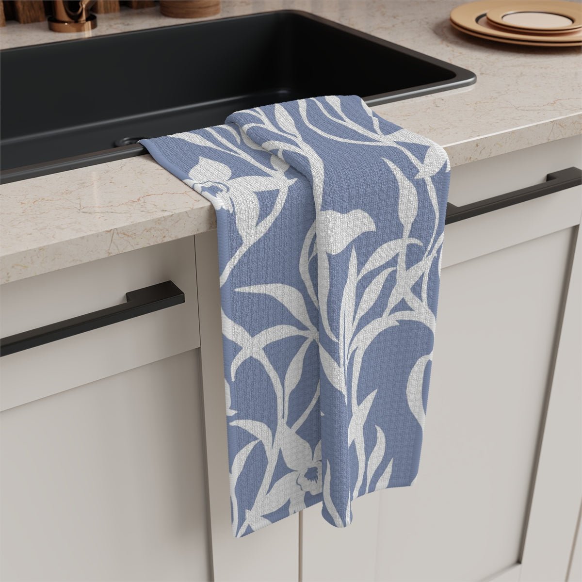 Kitchen Towel Orchid Stone Blue Global Village Kailua Boutique