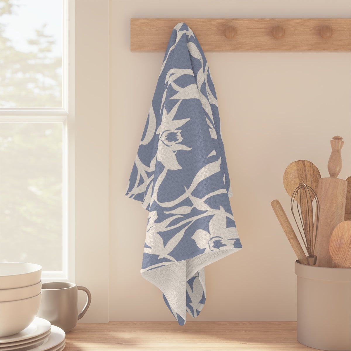 Kitchen Towel Orchid Stone Blue Global Village Kailua Boutique