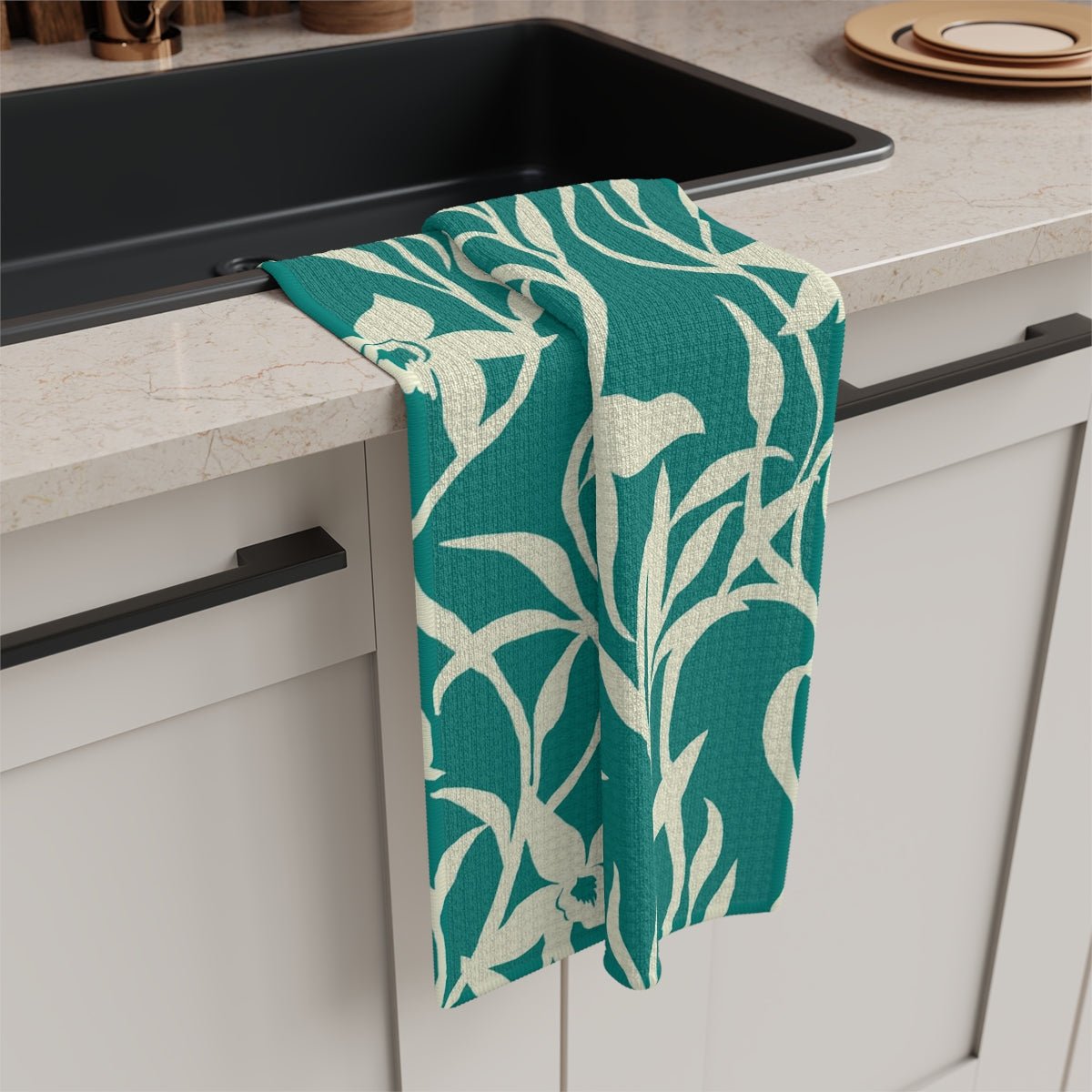 Kitchen Towel Orchid Teal Global Village Kailua Boutique