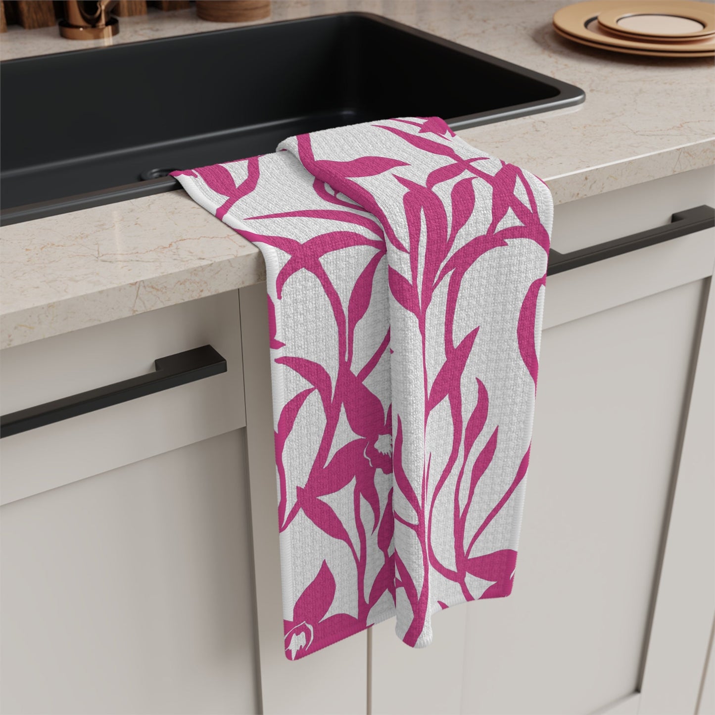 Kitchen Towel Orchid Whimsy Pink - Global Village Kailua Boutique